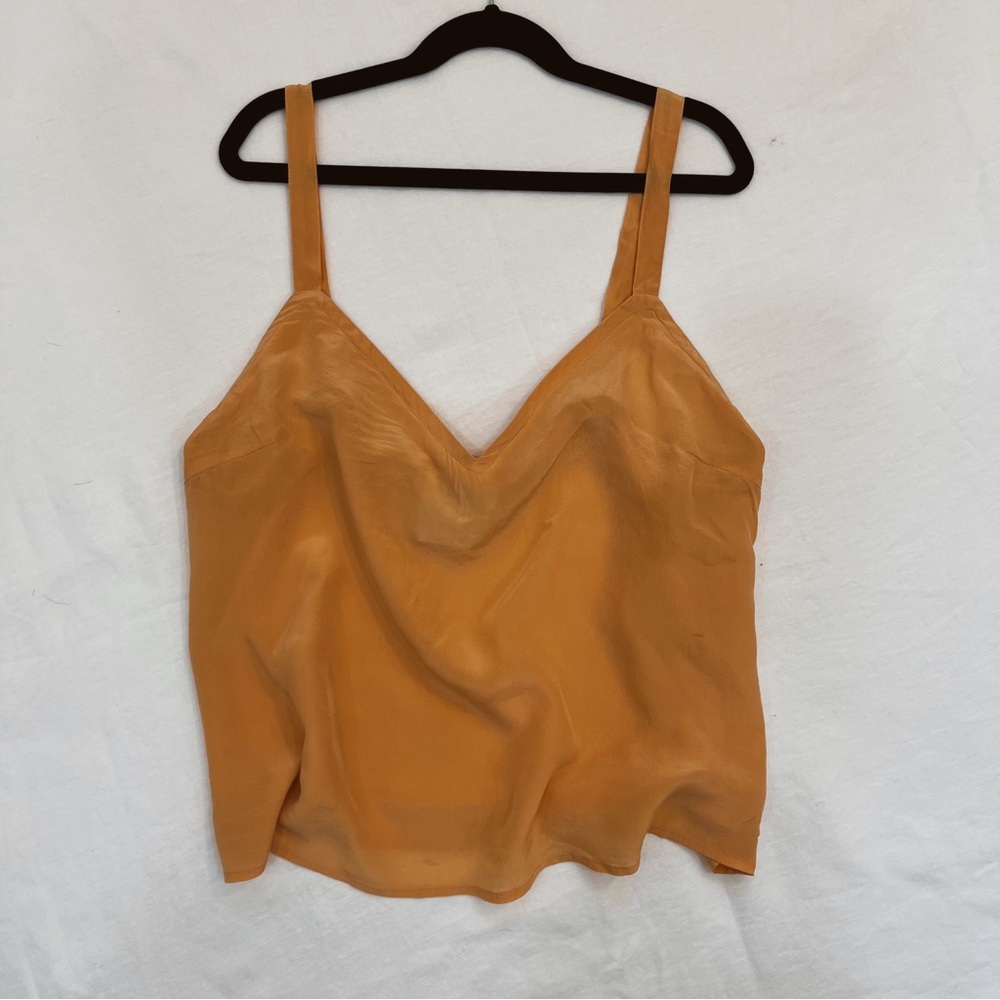 Women’s V-Neck Satin Cami Tank Top - Peach